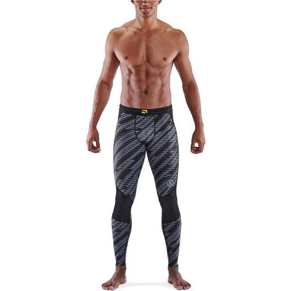 Skins Compression Series 3 Mens S Long Tights Activewear/Gym/Training Black Geo