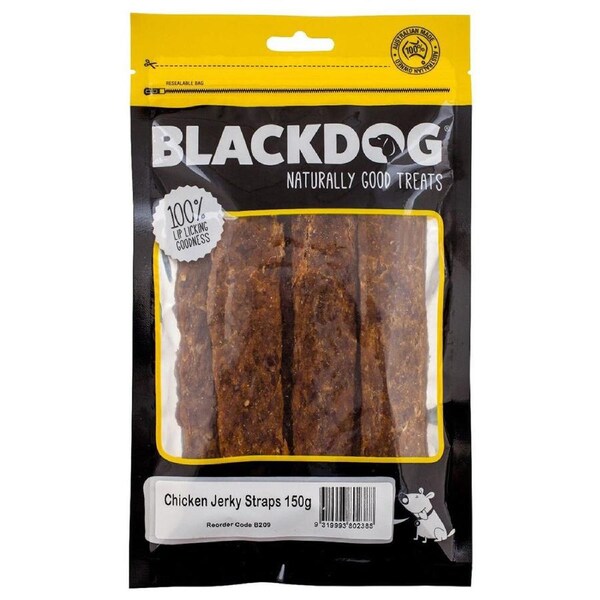 Blackdog 120g Naturally Good Pet/Dog Chicken Jerky Straps Healthy Treats/Food