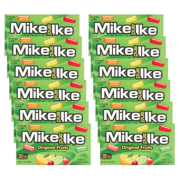 12x Mike & Ike 120g Original Fruits Flavoured Chewy Confectionery Candy/Sweets