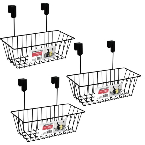3x Boxsweden 28cm Wire Door Hanging Basket/Storage/Organiser/Rack/Caddy Assrted