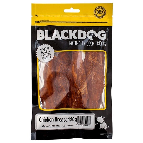 Blackdog 120g Naturally Good Pet/Dog Chicken Breast Fillets Healthy Treats/Food