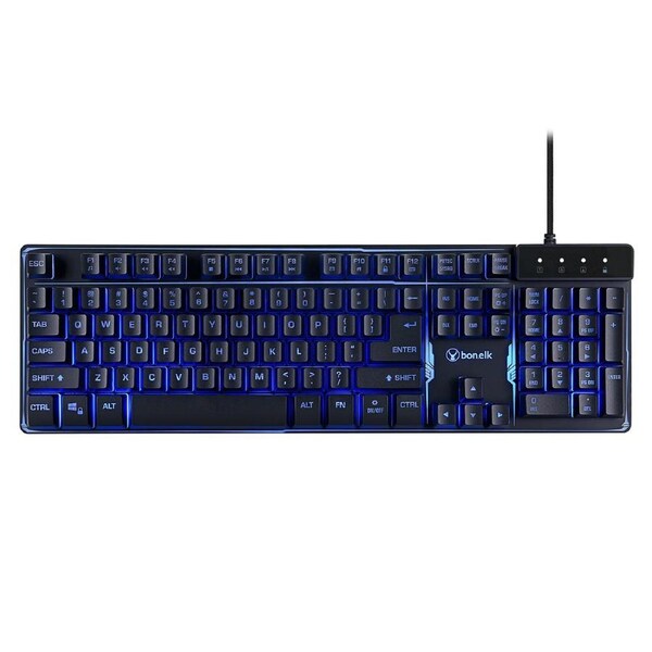 Bonelk K-308 Full Size Anti-Ghosting Gaming LED Backlit Wired USB Keyboard Black