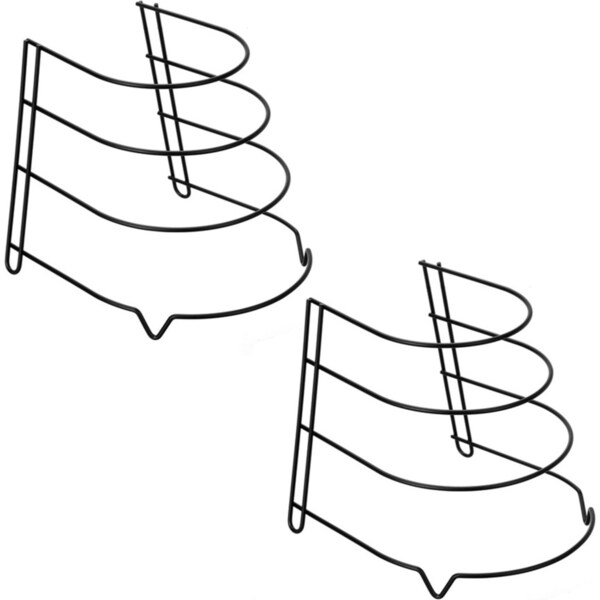 2x Boxsweden 27cm Wire Frypan Organiser/Rack Kitchen Storage 4 Tier Assorted