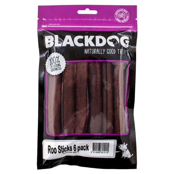 6pc Blackdog Naturally Good Pet/Dog Kangaroo Sticks Healthy Treats/Reward/Food