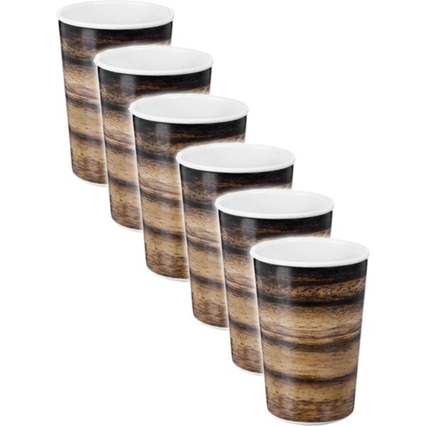 6x Lemon & Lime 300ml Matte Melamine Tumbler/Cup/Mug Food/Drink Endwood Grain