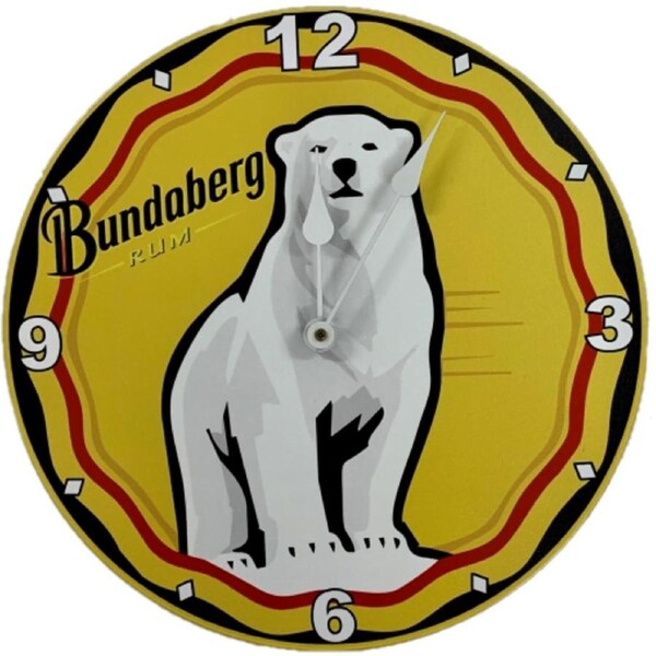 Bundaberg Rum Bundy Bear Metal Clock Sign