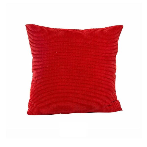 Corduroy Cushion Cover Throw Pillow Cover - Red