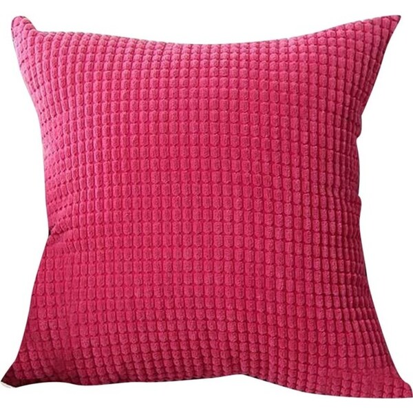 Corduroy Cushion Cover Throw Pillow Cover - Hot Pink