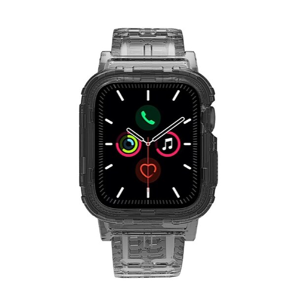 ZUSLAB Apple Watch Series 8 7 6 5 4 3 2 1 SE Tough Bumper Case Band Strap 38mm 40mm 41mm - Black / Gray