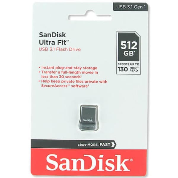 SanDisk USB 3.1 512GB Ultra Fit Flash Drive