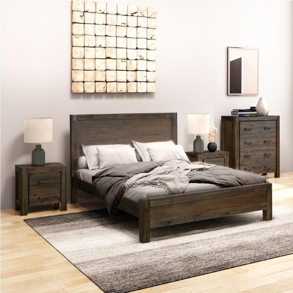 Nowra 4 Pieces King Size Bedroom Suite Chocolate Colour With Tallboy