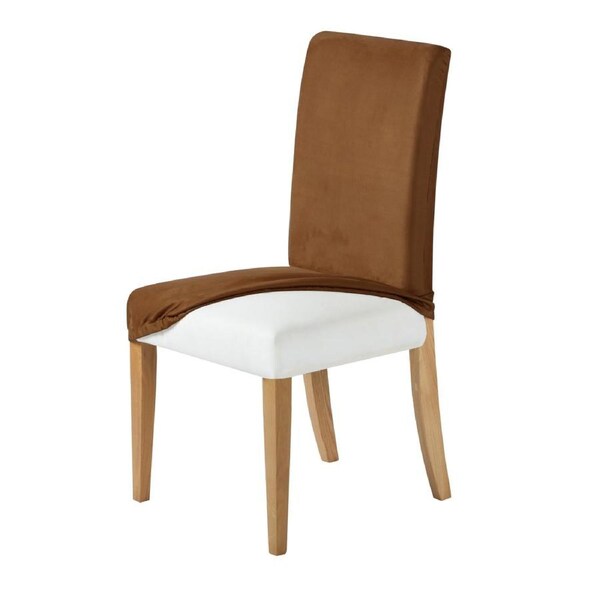 Sherwood Home Premium Faux Suede Rust Dining Chair Cover