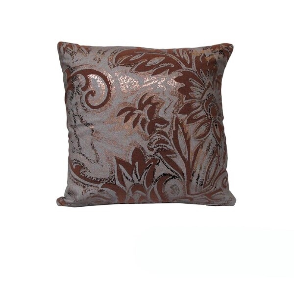 Moonlight Chocolate Metallic Print Cushion Cover 43 x 43 cm
