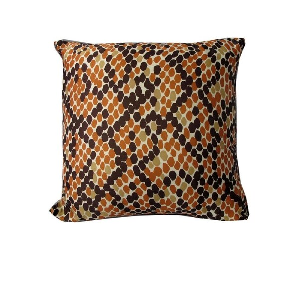 Morocco Hive Orange Faux Silk Cushion Cover 45 x 45 cm