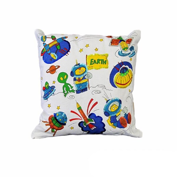 Rapee 100% Cotton Spaceman Square Cushion 43 x 43 cm