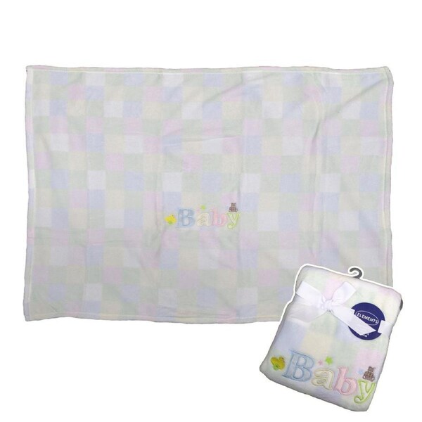 Embroidery Baby Coral Fleece Blanket - Bassinette