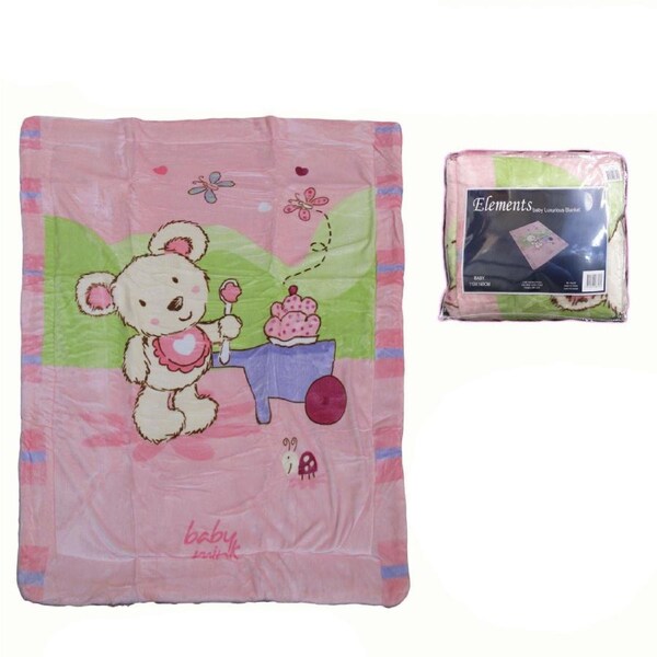 Baby Luxurious Coral Fleece Blanket - Pink Teddy