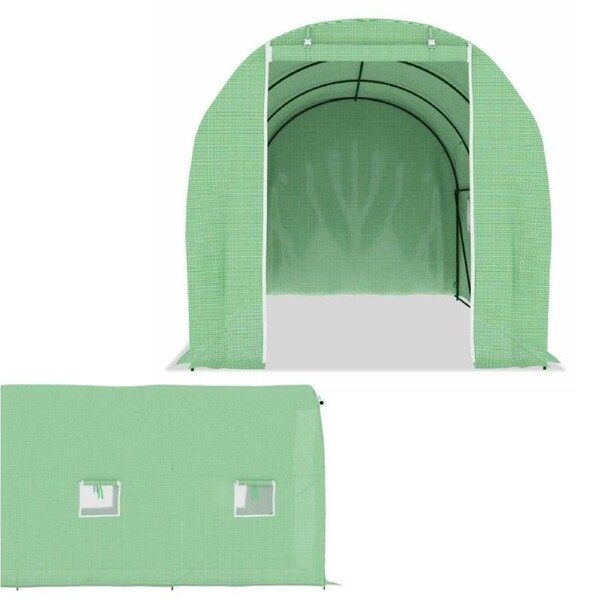 Garden Walk In Greenhouse Tunnel Plant House Shade PE Mesh Fabric 4.5x2m Green