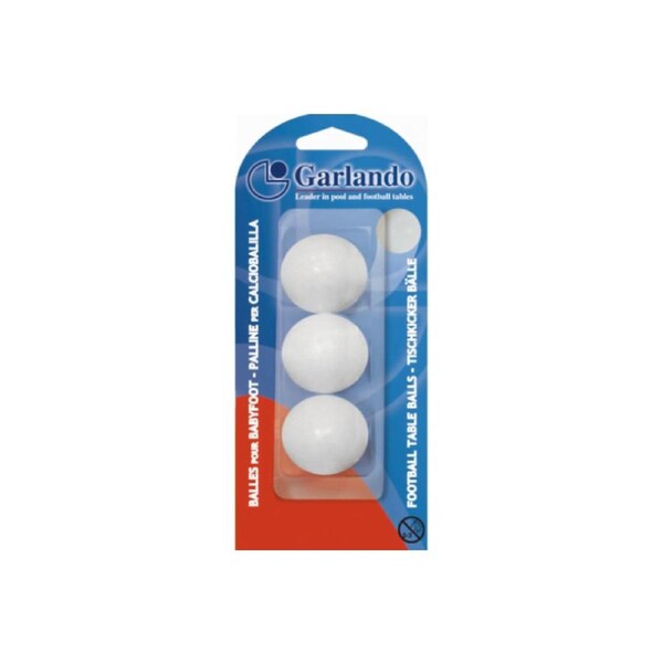 GARLANDO Soccer Foosball Table Balls 3 Pack White