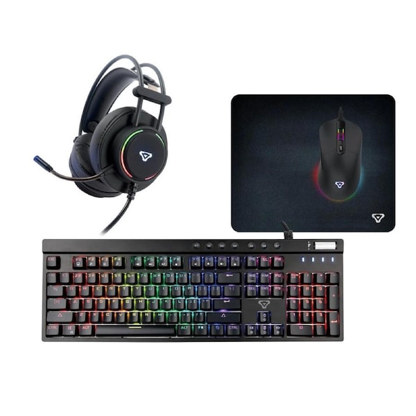 Laser Ultimate 4-in-1 RGB Gaming Bundle with Headset - Black