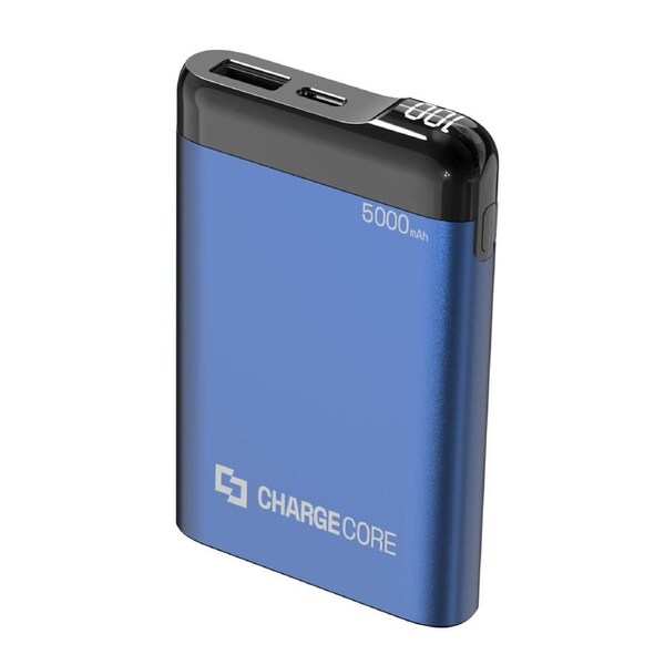 Laser 5000mAh Slim Power Bank: LED, 3-in-1 Charge Cable, Dual USB Ports