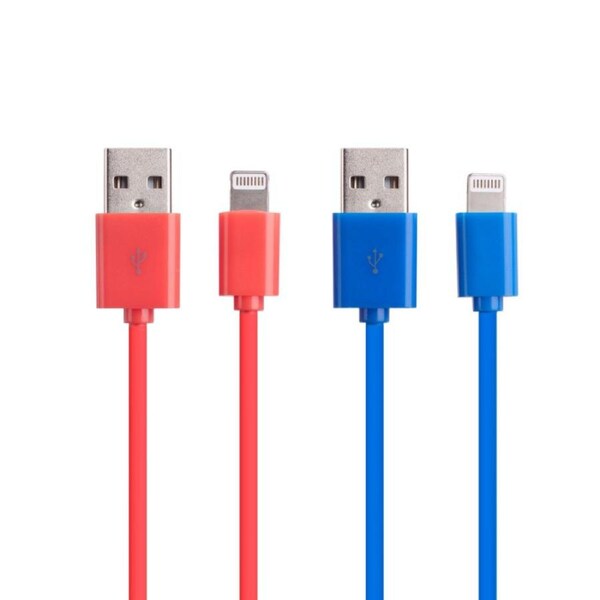 9 Pin Cable - Twin Pack (2 metre) - Red & Blue