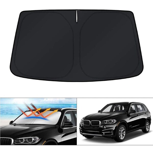 WindScreen Sun Shade for BMW X5 SUV 2014 2015 2016 2017 2018 Blocks UV Rays Sun Visor Protector Foldable Sunshade