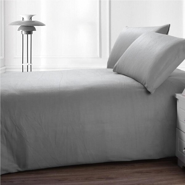 Cashmere Touch Flannelette Quilt Cover Set Queen / White