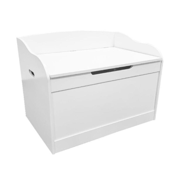 Foret Toy Chest Kids Storage Box Children Clothes Blanket Organiser Wooden White