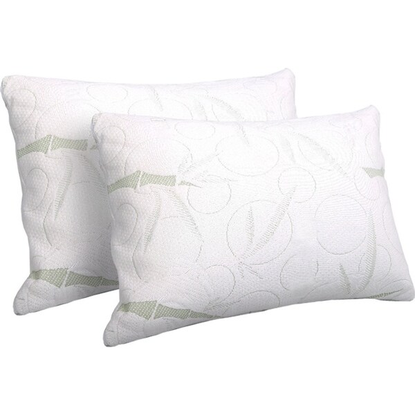 Memory Foam Bamboo Bed Pillow - Set of 2