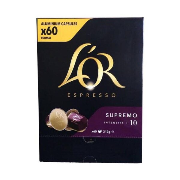 L'or Espresso Supremo Intensity 10 Coffee Pods Nespresso Compatible Capsules 60 pack