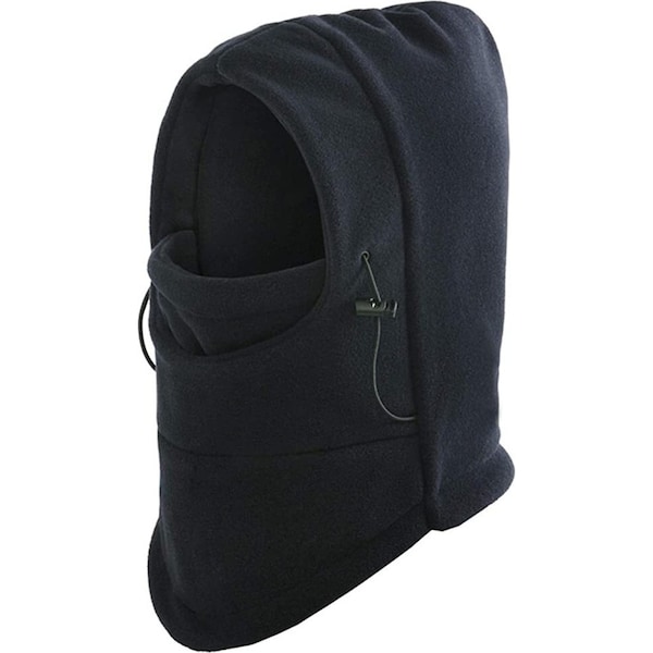 Windproof Thermal Fleece Balaclava Beanie Hat Full Face Mask Ski - Black