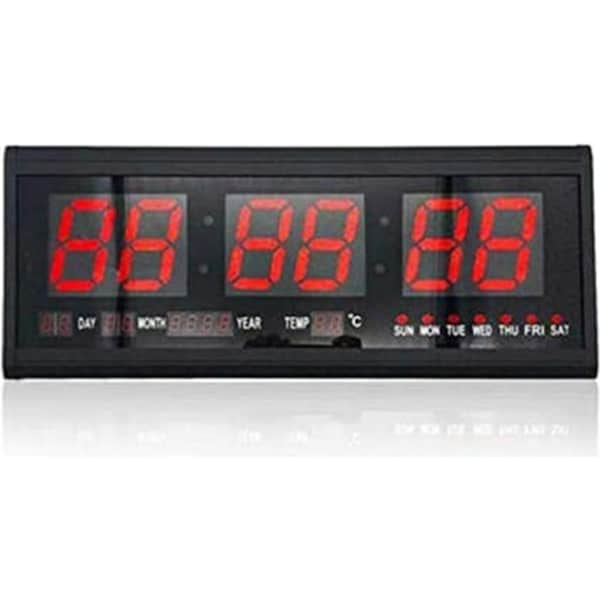Ozoffer Digital Large Big Jumbo LED Wall Desk Alarm Clock With Calendar Temperature