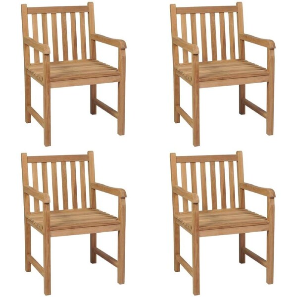 Outdoor Chairs 4 pcs Solid Teak Wood vidaXL