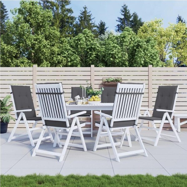 Garden Highback Chair Cushions 6 pcs Anthracite 120x50x3 cm Fabric vidaXL