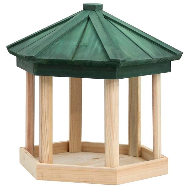 Bird Feeder Octagon Solid Firwood 33x30 cm vidaXL