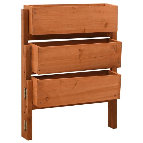 Garden Folding Planter Orange 60x14x75 cm Solid Firwood vidaXL