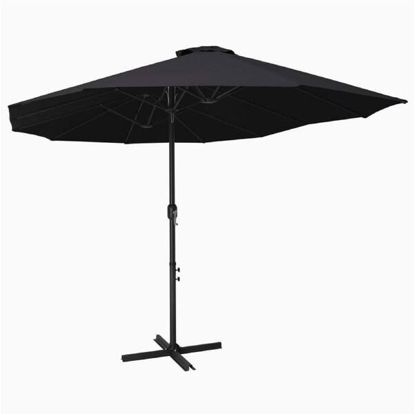 Garden Parasol with Aluminium Pole 460x270 cm Black vidaXL