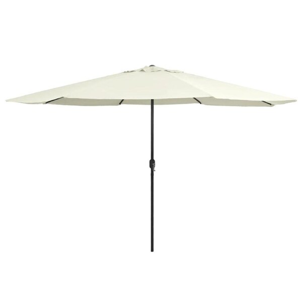 Garden Parasol with Metal Pole 390 cm Sand White vidaXL