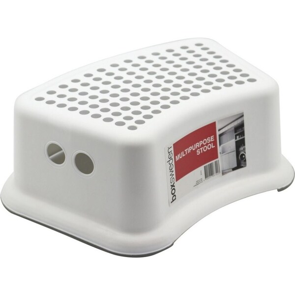 Boxsweden 32cm Single Step Kids Multipurpose Non-Slip Stool/Ladder White