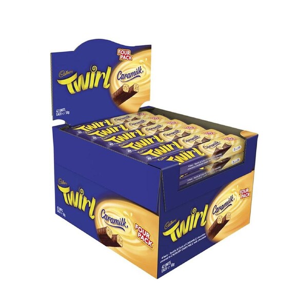 42pc Cadbury Twirl Milk Chocolate 58g Sweet Confectionery Choco Bar