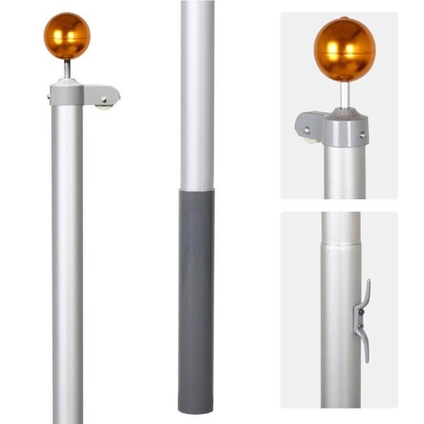 7.1M Aluminium Australian Aussie Flag Pole Flagpole Set