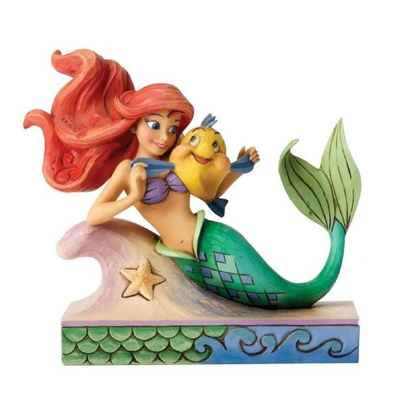 Jim Shore Disney Traditions - The Little Mermaid Ariel with Flounder - Fun & Friends