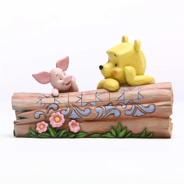 Jim Shore Disney Traditions - Winnie The Pooh and Piglet on a Log - Truncated Conversation