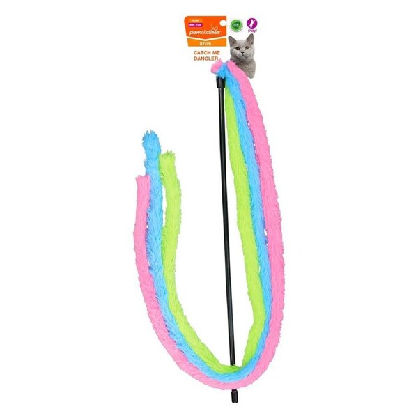 Paws & Claws Catch Me 87cm Dangler Stick Wand Pet Cat Catnip Interactive Fun Toy