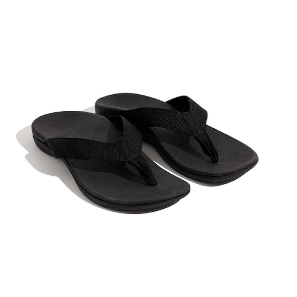 AXIGN Premium Orthotic Arch Support Flip Flops Sandal Thongs Archline - Black Euro 42