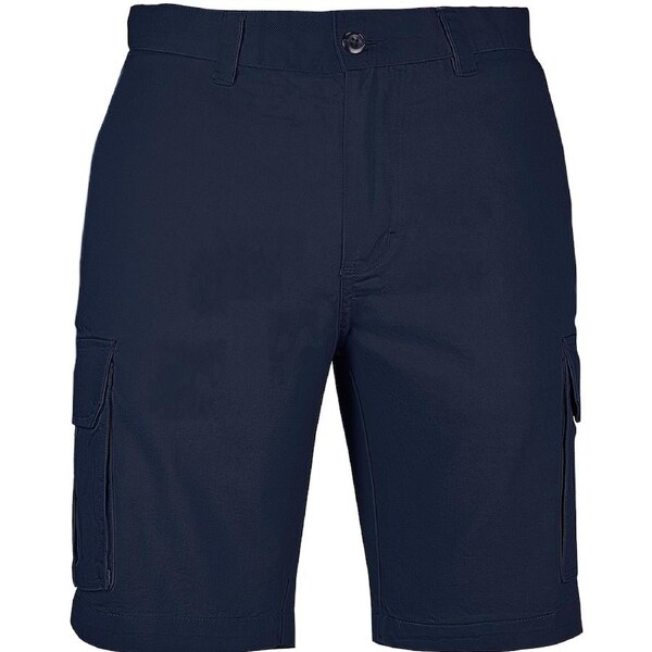 Mens Cargo Shorts 100% Cotton Casual Work Wear Half Pants Summer Army Military Navy / 32 (82cm)