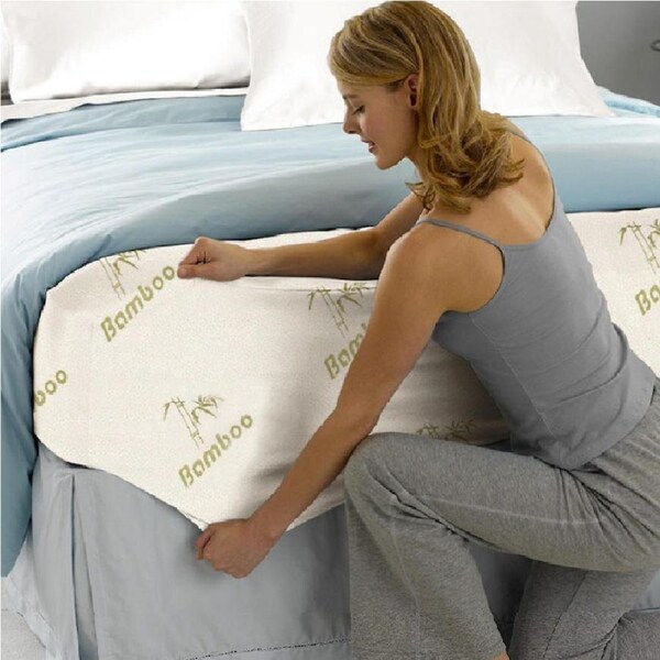 Bamboo Microfibre Fitted Mattress Protector Cover in 6 Sizes Queen