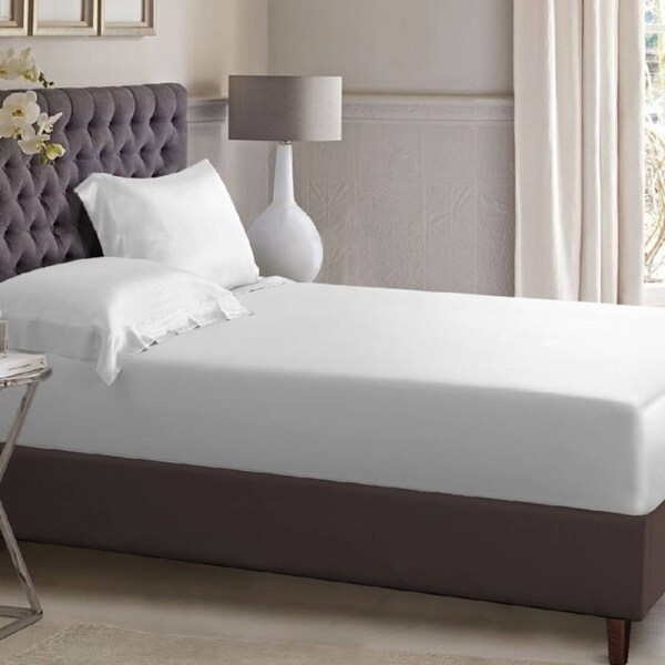 Luxurious Satin Polyester Fitted Sheet & Pillowcase Set 1000TC Grey / King