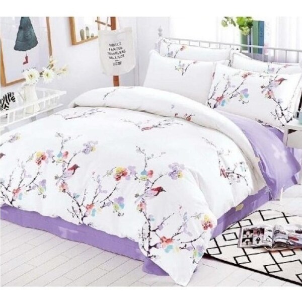 Spring Eva Design 100% Cotton Quilt Cover Set 300TC Single